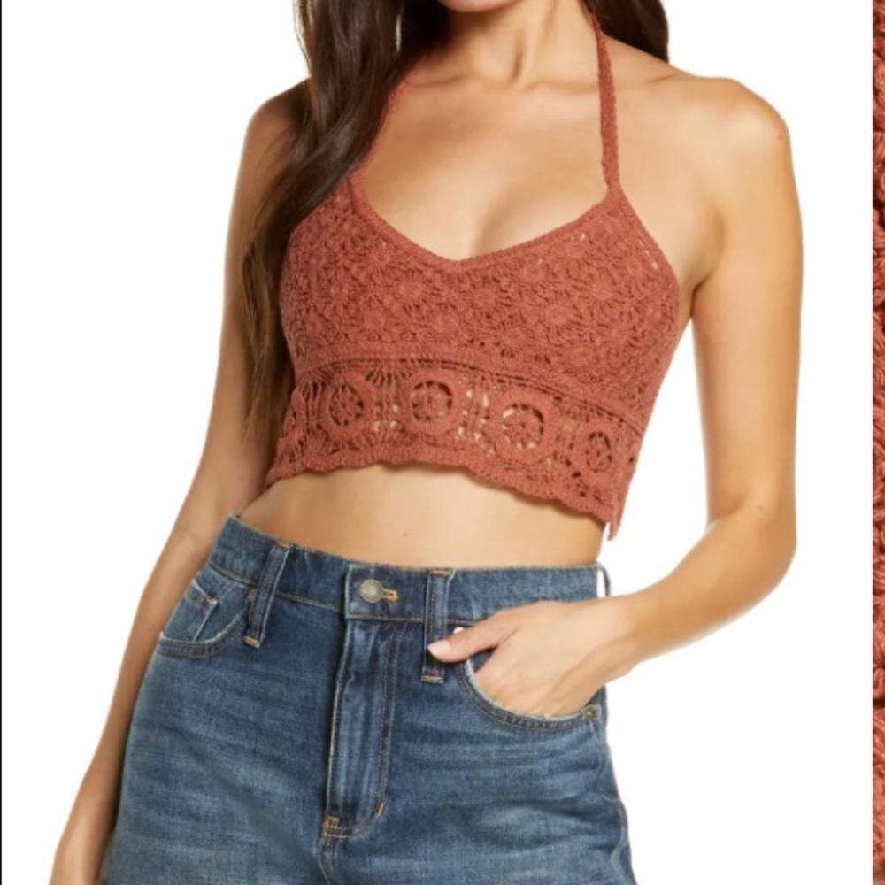 Free People Sidney Crochet Halter Bralette
